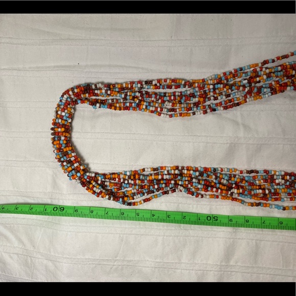 Beaded multicolor long knotted necklace - Picture 6 of 6